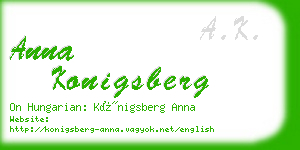 anna konigsberg business card